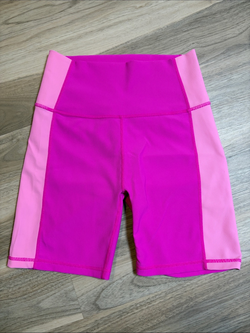 Wilo High-Rise Two-Tone Pink Athletic Shorts